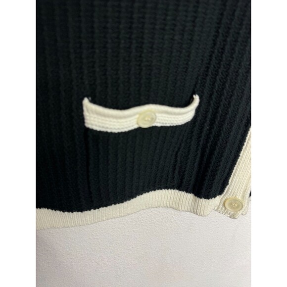 J.Crew 3X Short Sleeve Lady Cardigan Knit Sweater Black & White Button Front NWT - Picture 5 of 13